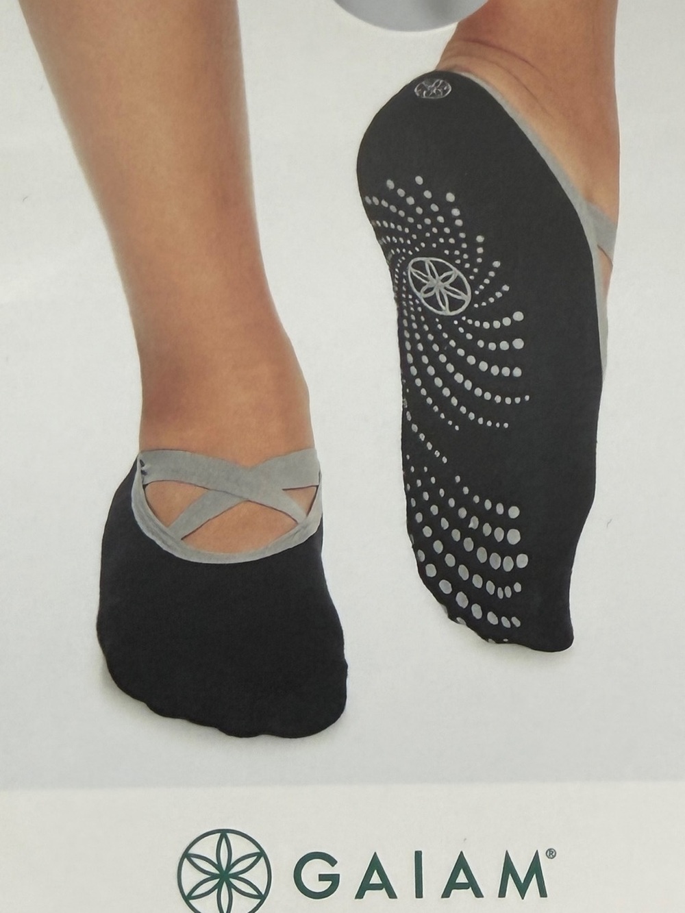 GAIAM Black & Gray Non-Slip Pilates Socks 2pk